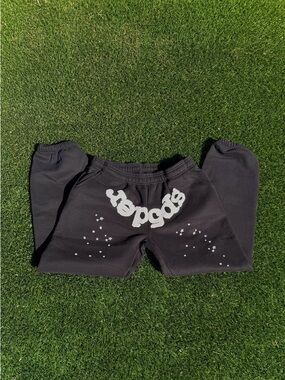 Spode Black Kids Graphic Jogger Sweatpants with White Star Print